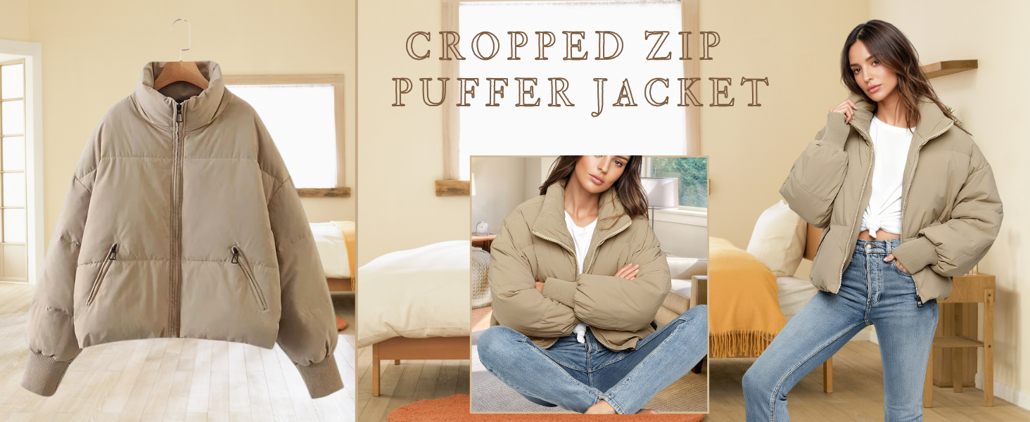 Amazon.com: InterNos Women's Winter Stand Collar Zip Puffer Jacket